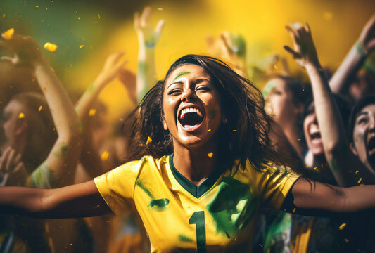 Feminine empowerment watching the world cup. - Powered by Adobe
