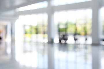 Abstract blurred background of people sitting in lobby