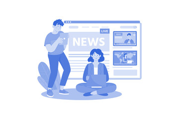 Person watching global news online