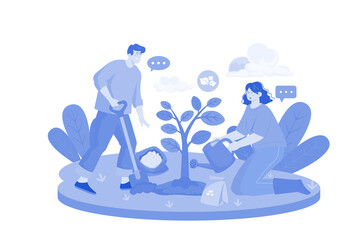 Save the Tree Illustration concept on white background