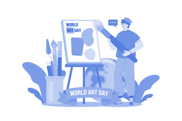 World Art Day Illustration concept on white background