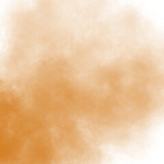 Abstract orange puffs of smoke mist overlay on transparent background pollution. Royalty high-quality free stock png of smoke mitsty fog overlays white backgrounds. Yellow smoke swirls fragments