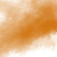 Abstract orange puffs of smoke mist overlay on transparent background pollution. Royalty high-quality free stock png of smoke mitsty fog overlays white backgrounds. Yellow smoke swirls fragments