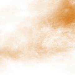 Abstract orange puffs of smoke mist overlay on transparent background pollution. Royalty high-quality free stock png of smoke mitsty fog overlays white backgrounds. Yellow smoke swirls fragments