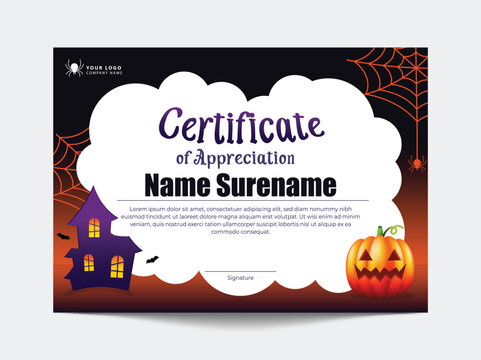 Halloween Spooky House Certificate