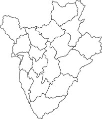 Map of Burundi with detailed country map, line map.