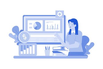 Woman analyzing financials