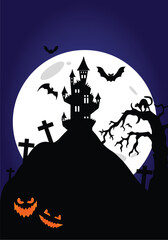 halloween background with house