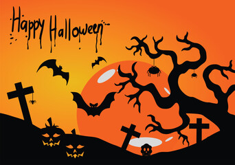 halloween background with pumpkin