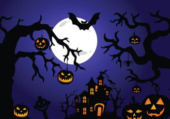 Halloween background with pumpkin