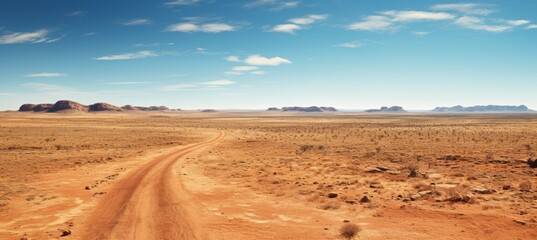 Fototapeta na wymiar Barren desert route. Generative AI technology. 