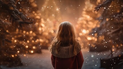 A Photograph capturing the enchantment of Christmas through a soft, dreamlike winter scene...