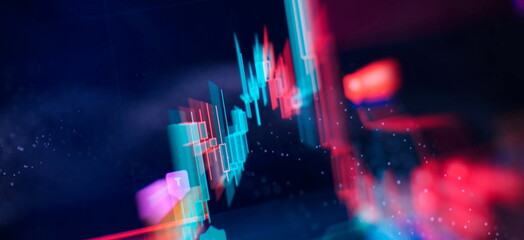 Economic graph with diagrams on the stock market, for business and financial concepts and reports.