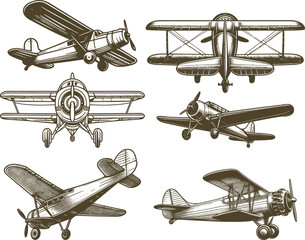  vintage aircraft vector set  © hossan