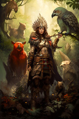 Fototapeta premium High Fantasy Poster Design. Generated Image. A digital rendering of a high fantasy poster design. 