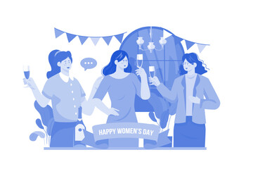 International Women's Day Illustration concept on white background