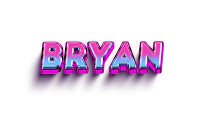 Bryan Colorful 3d Abstract Text name
