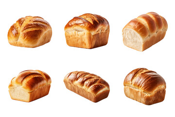 collection of bread isolated on a transparent background