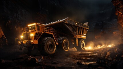 Coal is loaded onto trucks by mining machines that are operated during mining.
