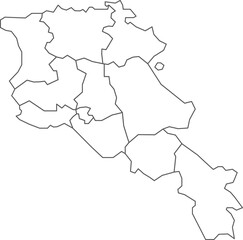 Map of Armenia with detailed country map, line map.