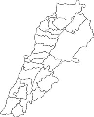 Map of Lebanon with detailed country map, line map.