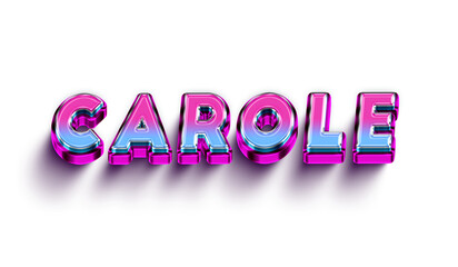 Carole Colorful 3d Abstract Text name