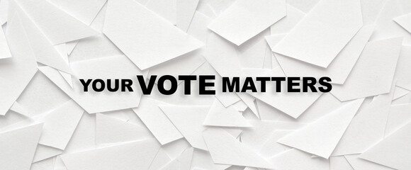 your vote matters sign on white background