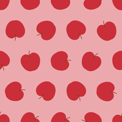 Red apple seamless pattern. Suitable for backgrounds, wallpapers, fabrics, textiles, wrapping papers, printed materials, and many more.