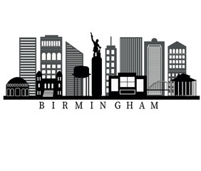 Birmingham Alabama city skyline vector