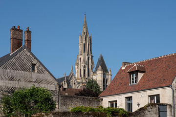 Exterior architecture of Senlis Cathedral in France