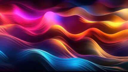 Obraz premium Abstract glowing waves background. Generative Ai