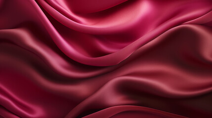Maroon silk, satin luxury fabric texture, abstract background. Top view