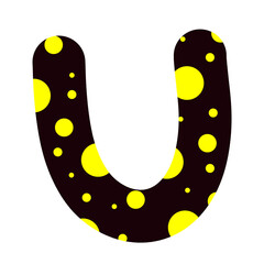 Alphabet letter with polka dot pattern