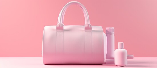 Fitness packaging with sport equipment on a trendy pink background perfect for a healthy lifestyle presentation