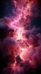 Fototapeta na wymiar Pink lightning on a dark background.