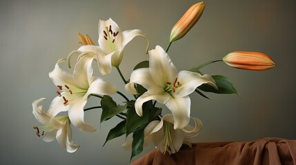 Age-Old Lilies on a Parchment Canvas: