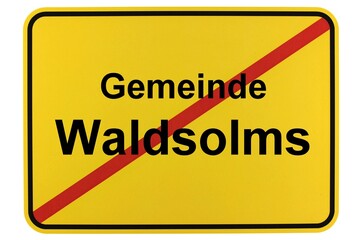 Illustration eines Ortsschildes der Gemeinde Waldsolms in Hessen