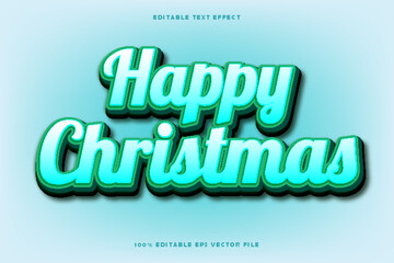 Happy Christmas Editable Text Effect 3D Emboss Gradient Style