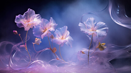 ethereal flowers with an abstract background