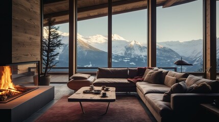 A Serene Mountain Cabin Nestled In The Swiss Alps