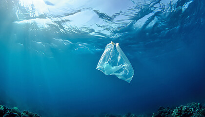 Garbage bag underwater