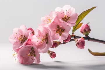 cherry blossom on a white background, sakura flowers