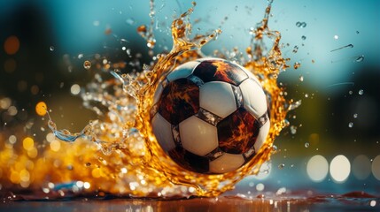 Kick off the Fun: Vector Soccer Ball Illustration for Playful Sports Game, generative AI