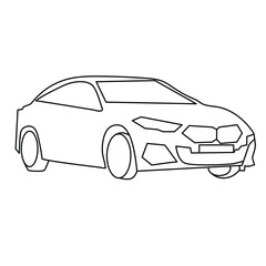 Car concept thin line icon design stock illustration