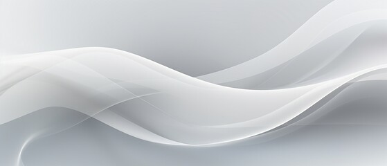 Fototapeta premium Dynamics in Design: Abstract White and Gray Background with Wavy Lines