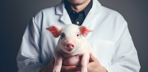 Pig farming science industry. Livestock research and business.