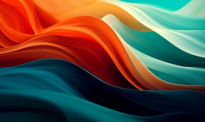 4K Abstract wallpaper colorful design, shapes and textures, colored background, teal and orange colores, Generative AI