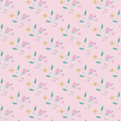 leaves flower garden nature seamless pattern vector design with adobe illustrator eps