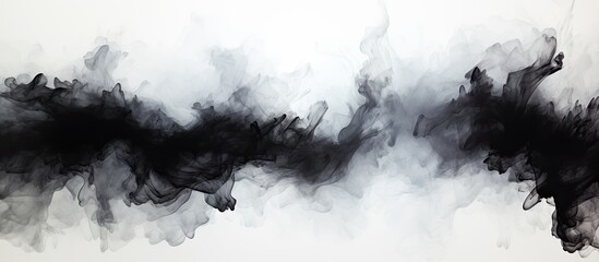 Black strokes create an abstract ink background texture on white paper suitable for web design games art and dark smudge pen images