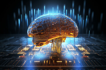 brain combined with artificial intelligence concept technology - Powered by Adobe